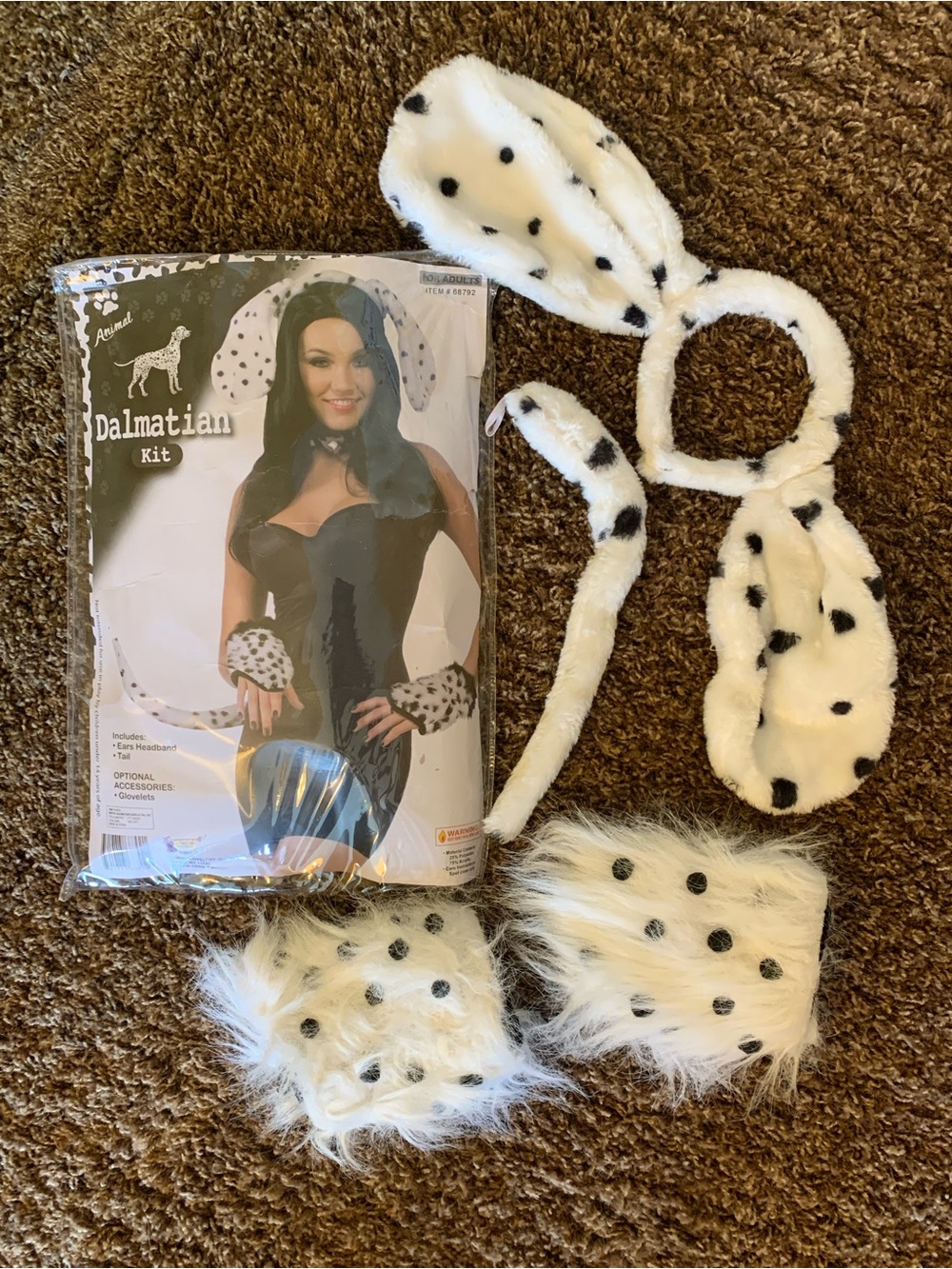 Dalmatian Costume Kit - White with Black Spots